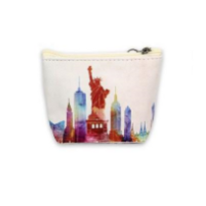 Compact Leather New York Coin Purse