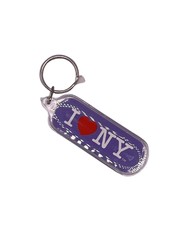 I Heart NY Long Oval-Shaped Plastic Keychain