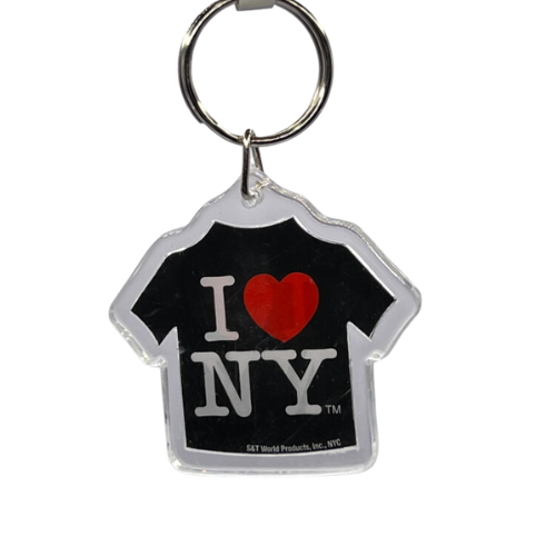 I Heart NY T-Shirt-Shaped Plastic Keychain