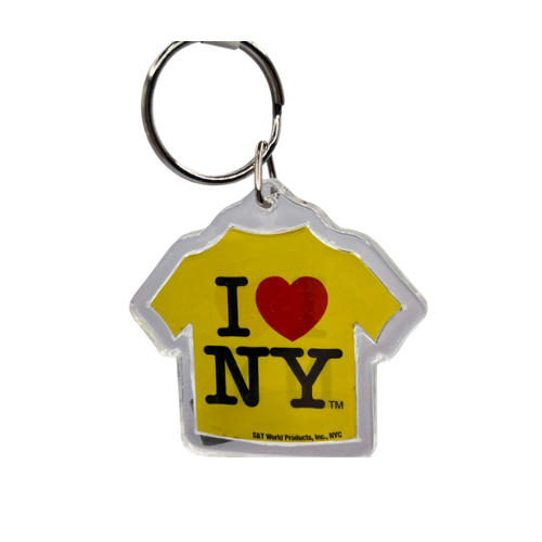 I Heart NY T-Shirt-Shaped Plastic Keychain