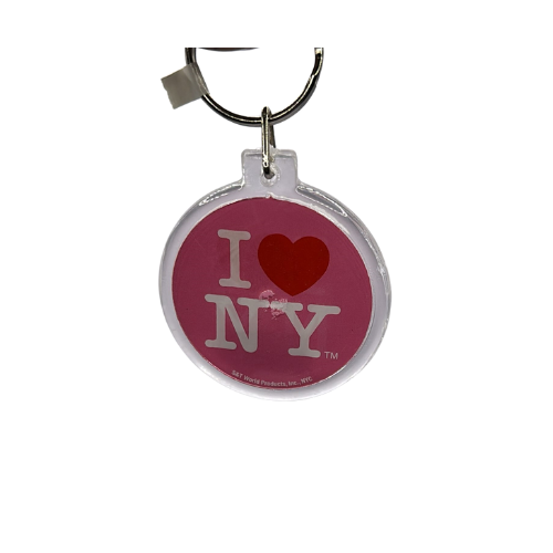 I Heart NY Circle-Shaped Plastic Keychain