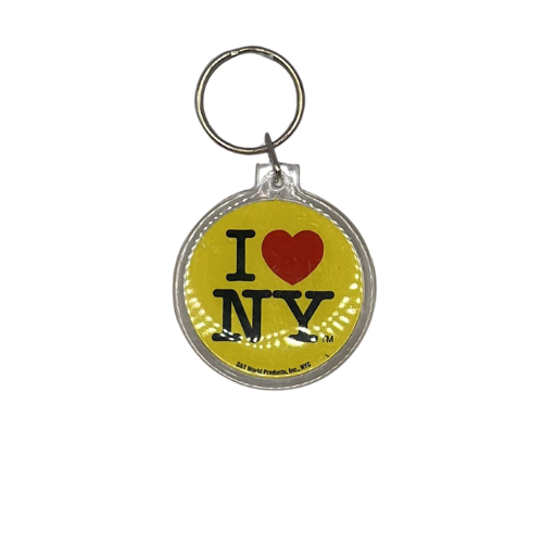 I Heart NY Circle-Shaped Plastic Keychain