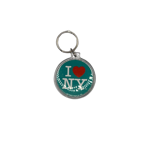 I Heart NY Circle-Shaped Plastic Keychain