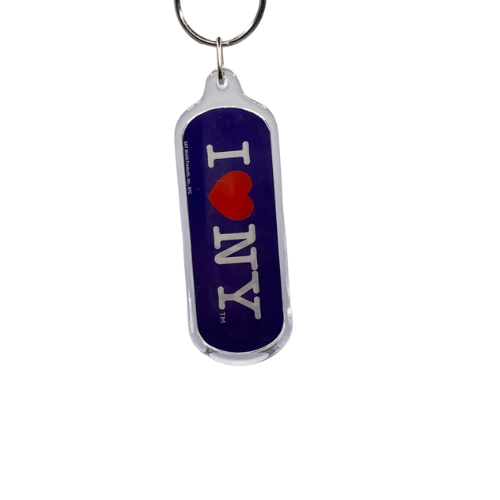 I Heart NY Long Oval-Shaped Plastic Keychain