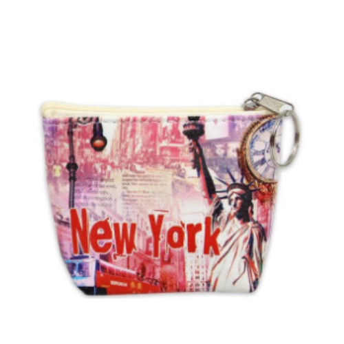 Compact Leather New York Coin Purse