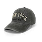 Dark Green Acid Wash Embroidered "New York" Hat