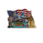 USA FLAG W. SKYLINE MAGNET