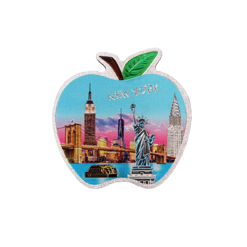 Blue Skyline Apple Magnet