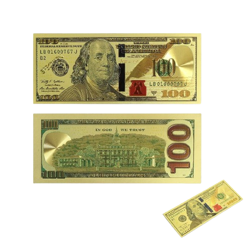 Gold $100 Dollar Magnet ( Large Size )