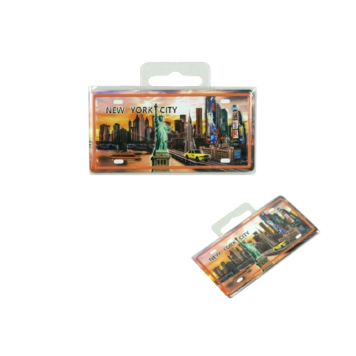 New York Skyline Sunset Magnet ( Small Size )