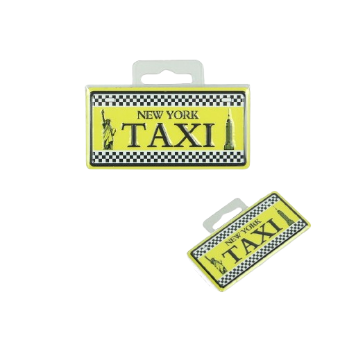 New York Taxi License Plate Magnet ( Small Size )