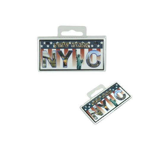 USA Flag NYC License Plate Magnet ( Small Size )