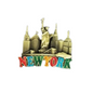 New York Glitter Skyline Metal Magnet