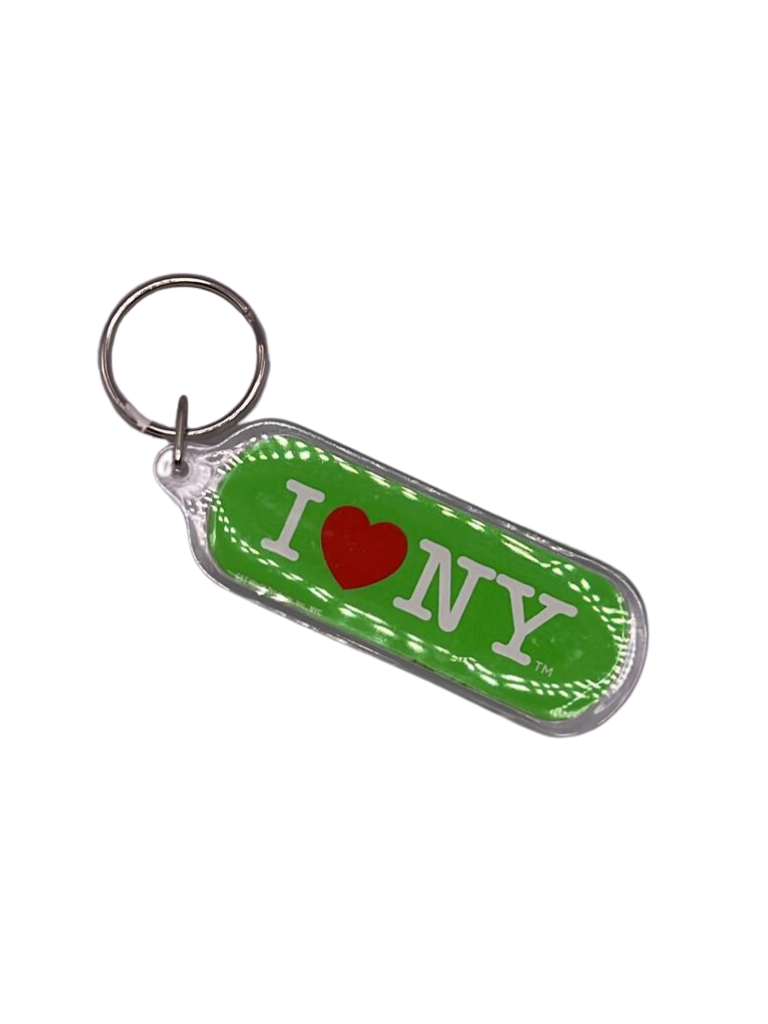 I Heart NY Long Oval-Shaped Plastic Keychain