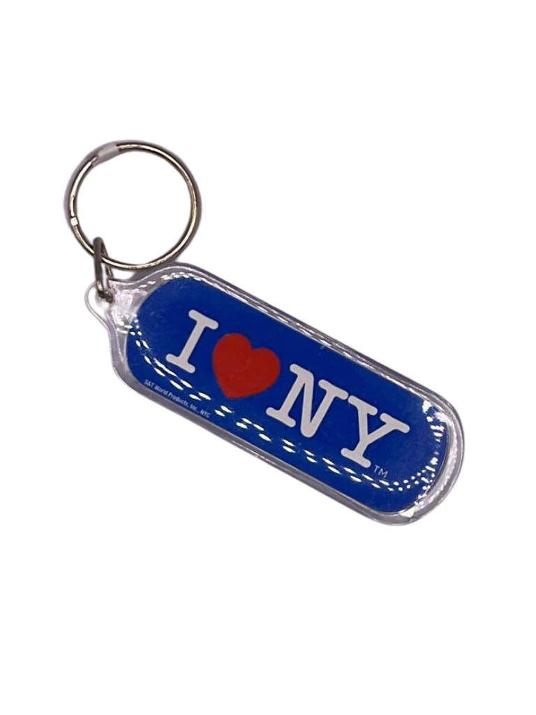 I Heart NY Long Oval-Shaped Plastic Keychain