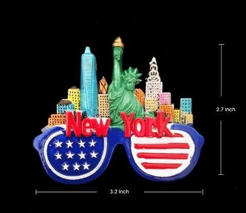 Statue Of Liberty Skyline Glasses Magnet