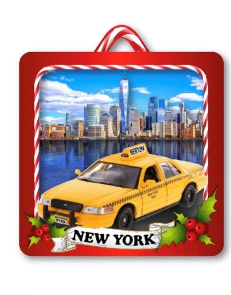 New York Christmas Ornament ( Taxi Skyline )