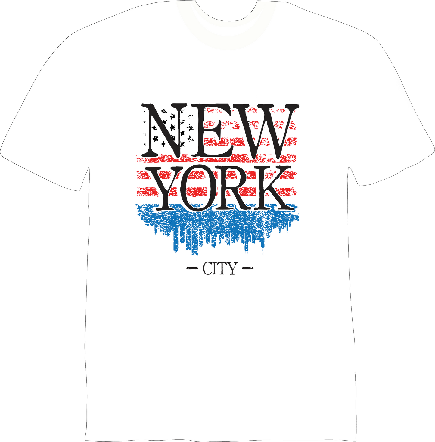 New York City American Flag ( White)