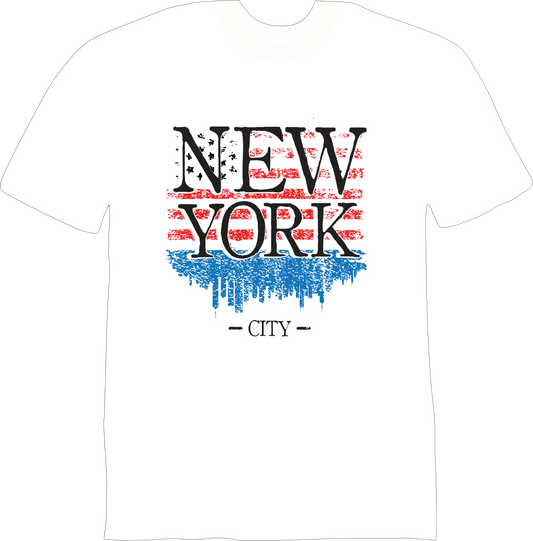 New York City American Flag ( White)