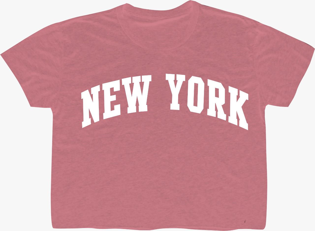 New York Crop Top Bold ( Pink )