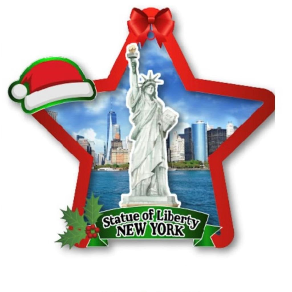 New York Christmas Ornament ( Star Statue Of Liberty )