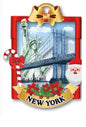 New York Christmas Ornament ( Statue Of Libery Manhattan Bridge )