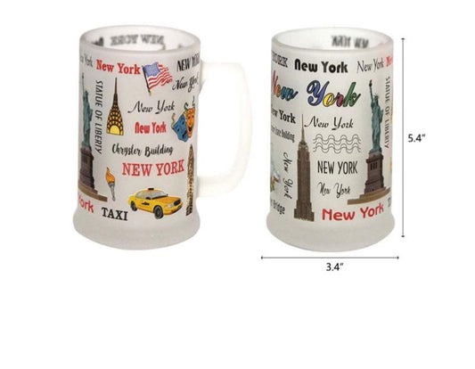 Frosted New York Beer Mug