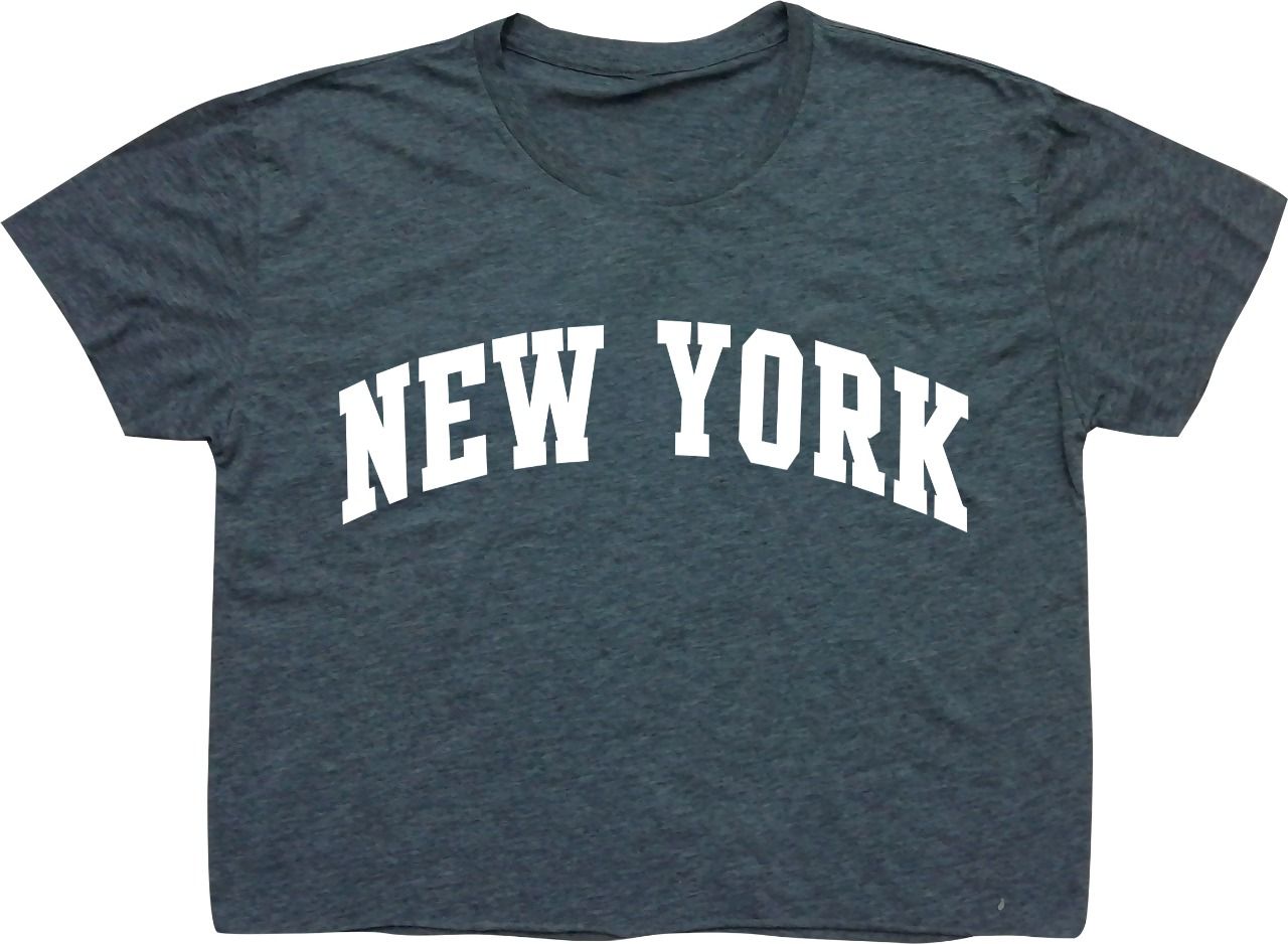 New York Crop Top Bold ( Charcoal )