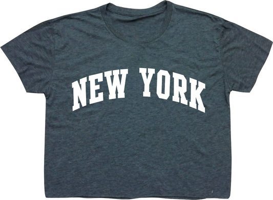 New York Crop Top Bold ( Charcoal )